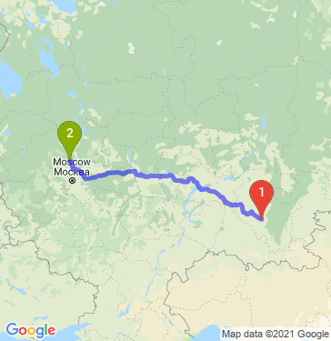 Маршрут из Стерлитамака в Кимры