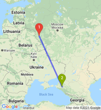 Маршрут из Смоленска в Краснодар