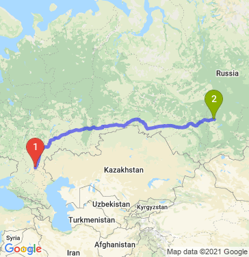 Маршрут из Волгограда в Ачинска