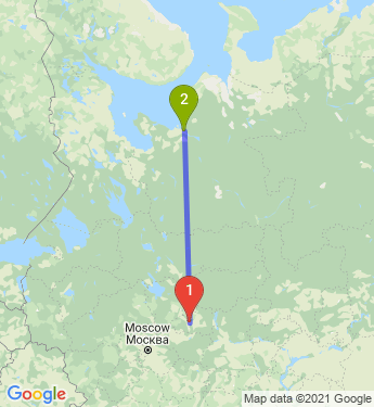 Маршрут из Иванова в Архангельск