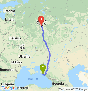 Маршрут из Москвы в Геленджик