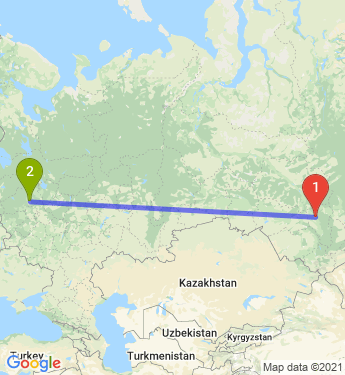Маршрут из Кемерова в Тверь