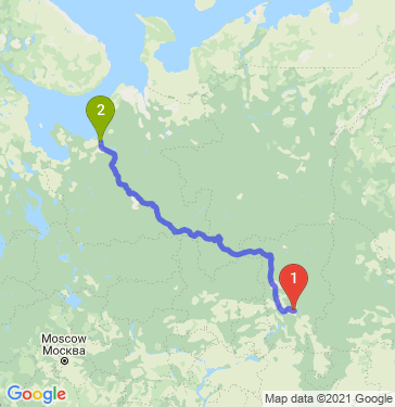 Маршрут из Перми в Архангельск