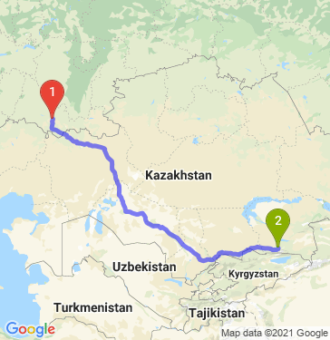 Маршрут из Оренбурга в Алматы