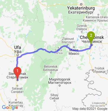 Маршрут из Стерлитамака в Челябинск
