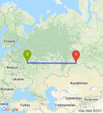 Маршрут из Кургана в Кубинку