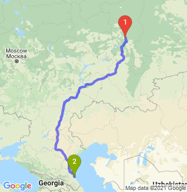 Маршрут из Перми в Махачкалу