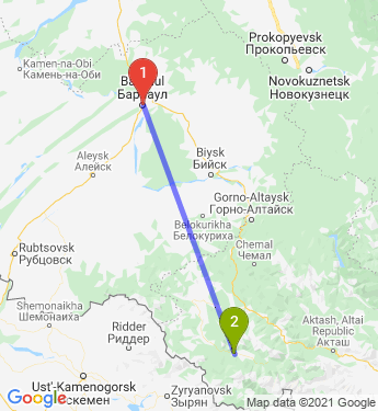 Маршрут из Барнаула в Усть-Коксу