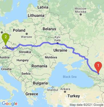 Маршрут из Пятигорска в Hlavní město Praha