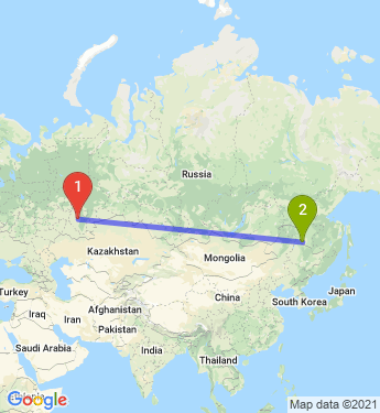 Маршрут из Уфы в Благовещенск