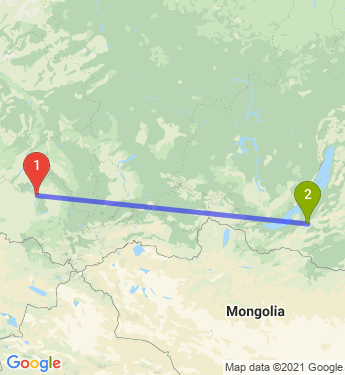 Маршрут из Барнаула в Улан-Удэ
