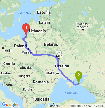 Маршрут из Калининграда в Керчь