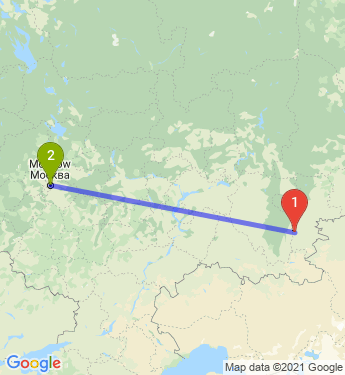 Маршрут из Магнитогорска в Москву