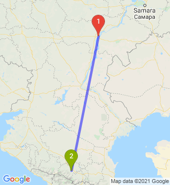 Маршрут из Саратова в Нальчика