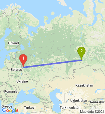 Маршрут из Смоленска в Тюмень