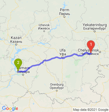 Маршрут из Миасса в Тольятти