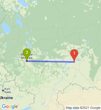 Маршрут из Нижнекамска в Москву