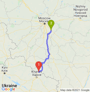 Маршрут из Белгорода в Коломну