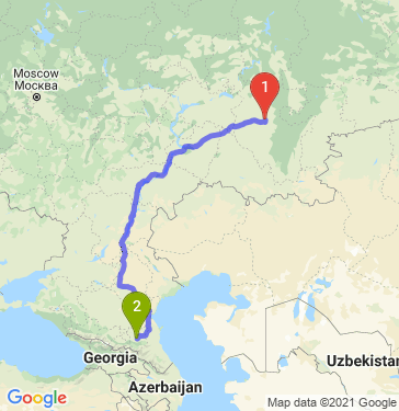 Маршрут из Уфы в Грозный