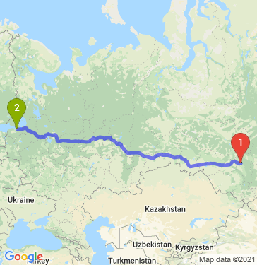 Маршрут из Кемерова в Санкт-Петербург