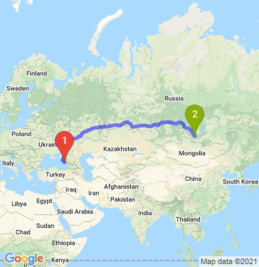 Маршрут из Сочи в Иркутск