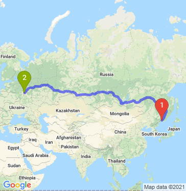 Маршрут из Уссурийска в Клязьму-старбеево