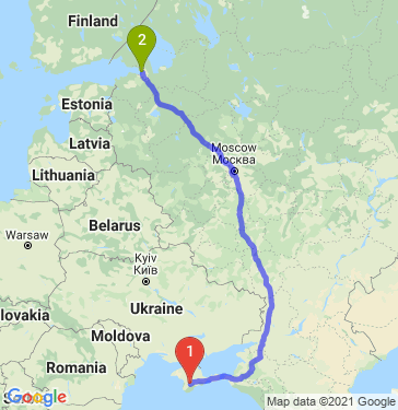 Маршрут из Симферополя в Санкт-Петербург