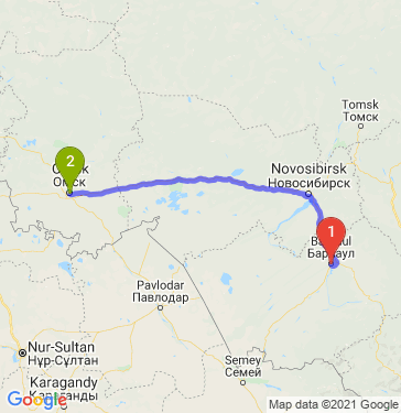 Маршрут из Барнаула в Омск