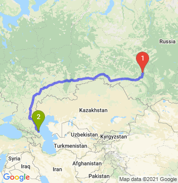 Маршрут из Томска в Махачкалу