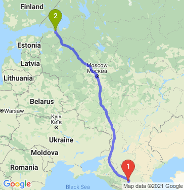 Маршрут из Пятигорска в Санкт-Петербург