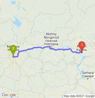 Маршрут из Казани в Подольск