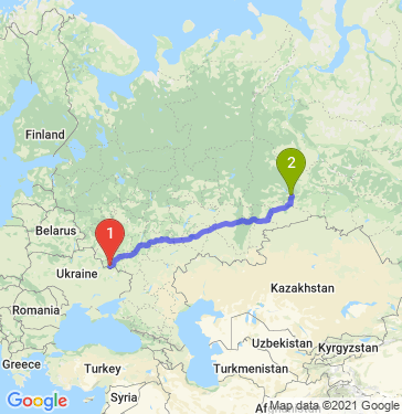 Маршрут из Белгорода в Тюмень