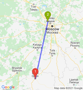 Маршрут из Орла в Зеленоград