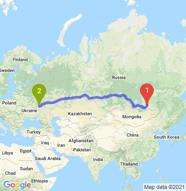 Маршрут из Читы в Воронеж