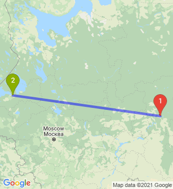 Маршрут из Перми в Санкт-Петербург