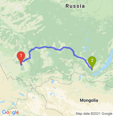 Маршрут из Барнаула в Ангарска