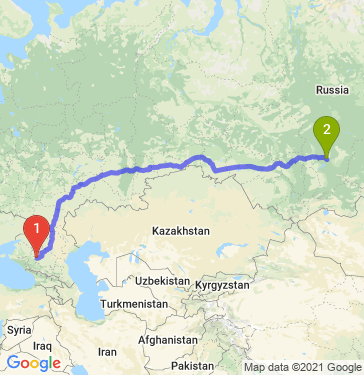 Маршрут из Ставрополя в Красноярск