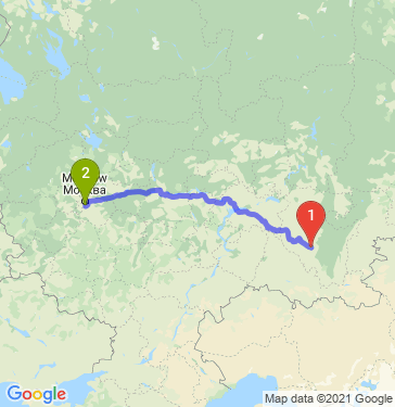 Маршрут из Стерлитамака в Москву