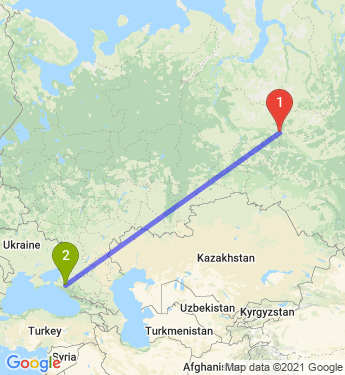 Маршрут из Нижневартовска в Краснодар