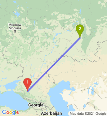 Маршрут из Армавира в Уфу
