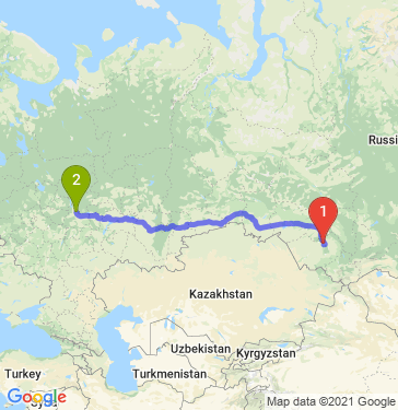 Маршрут из Барнаула в Нижний Новгород