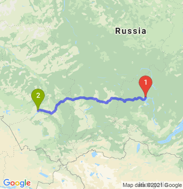 Маршрут из Братска в Новосибирск