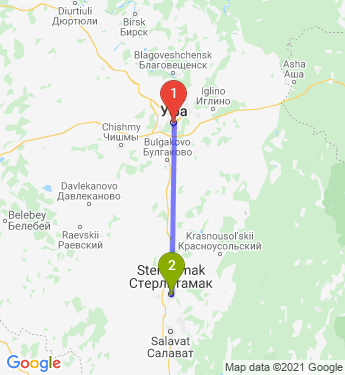 Маршрут из Уфы в Стерлитамак