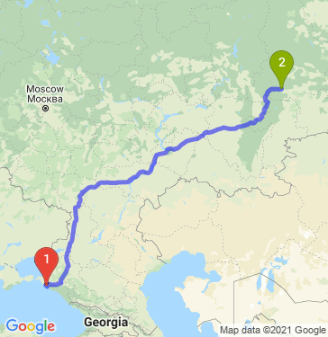 Маршрут из Новороссийска в Екатеринбург