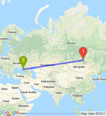 Маршрут из Улан-Удэ в Краснодар