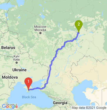 Маршрут из Симферополя в Казань