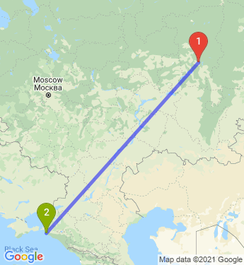 Маршрут из Перми в Анапу