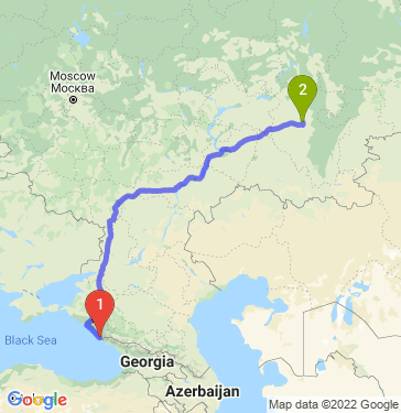 Маршрут из Сочи в Уфу