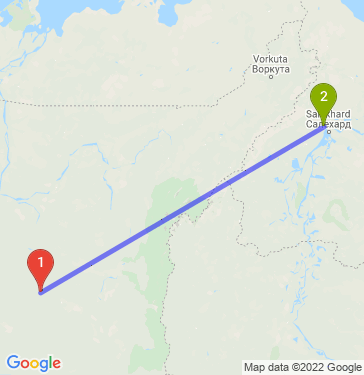 Маршрут из Сосногорска в Лабытнанги