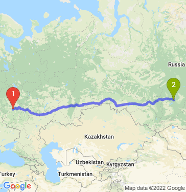 Маршрут из Тулы в Красноярск